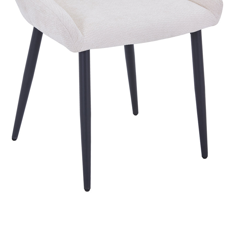 Scaun Larissia, Stofa, 53x59x89 cm - Alb