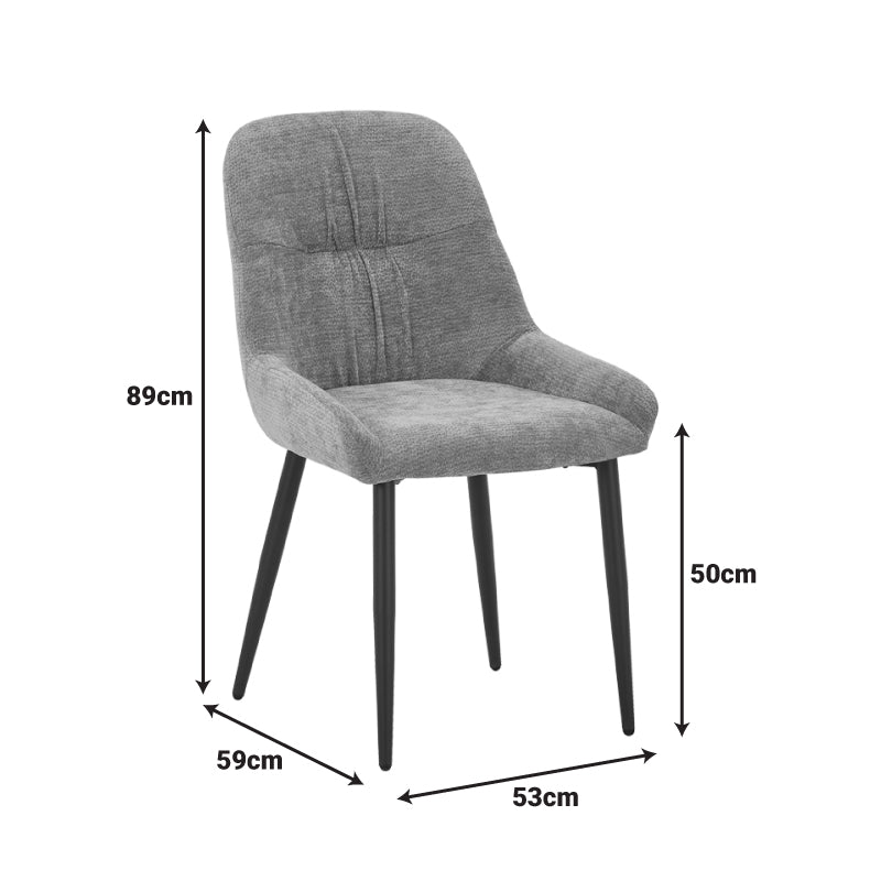 Scaun Larissia, Stofa, 53x59x89 cm - Antracit