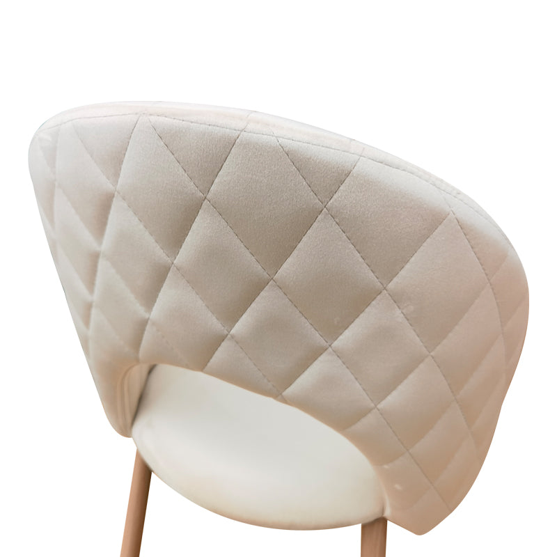 Scaun Lovingo, catifea si metal, 50x47x85 cm - Bej