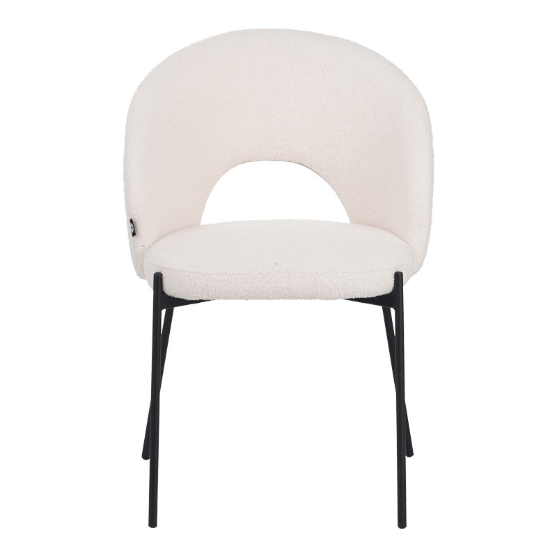 Scaun Masebo de la, Alb - Negru, 68x66x82 cm - Alb