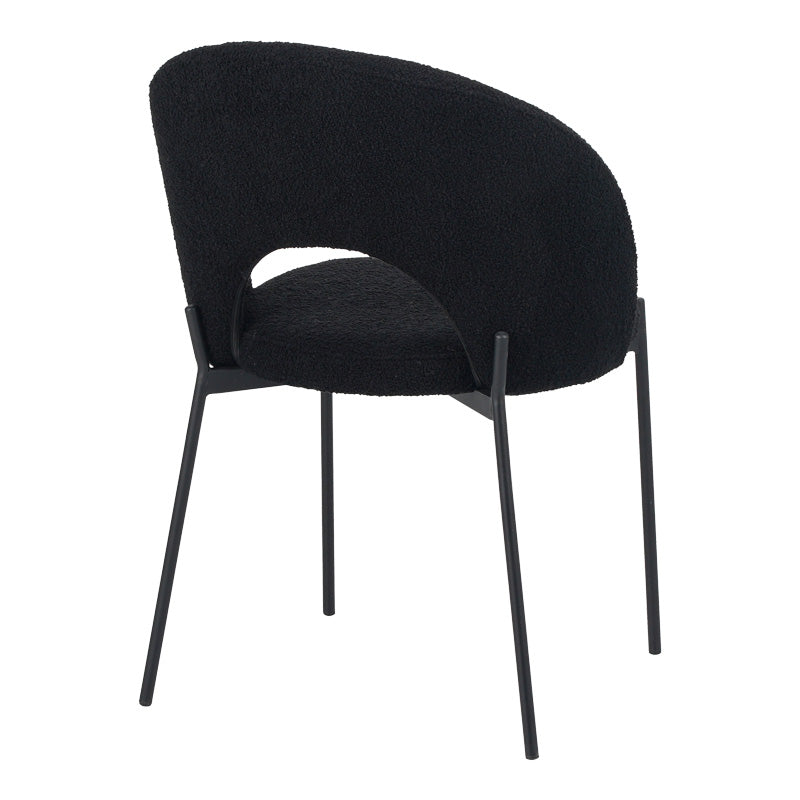 Scaun Masebo de la, Alb - Negru, 68x66x82 cm - Negru