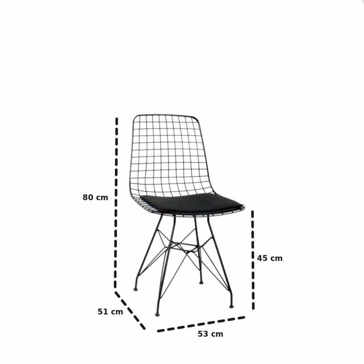 Scaun metal Frame, Negru, 53x80x51 cm