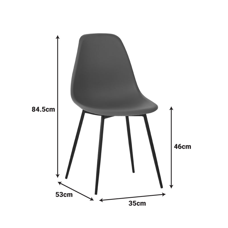 Scaun modern Ballen, negru, 41x53x84 cm