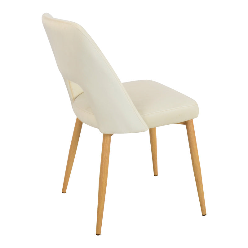 Scaun Murde, catifea si metal, 48x61x89 cm - Bej
