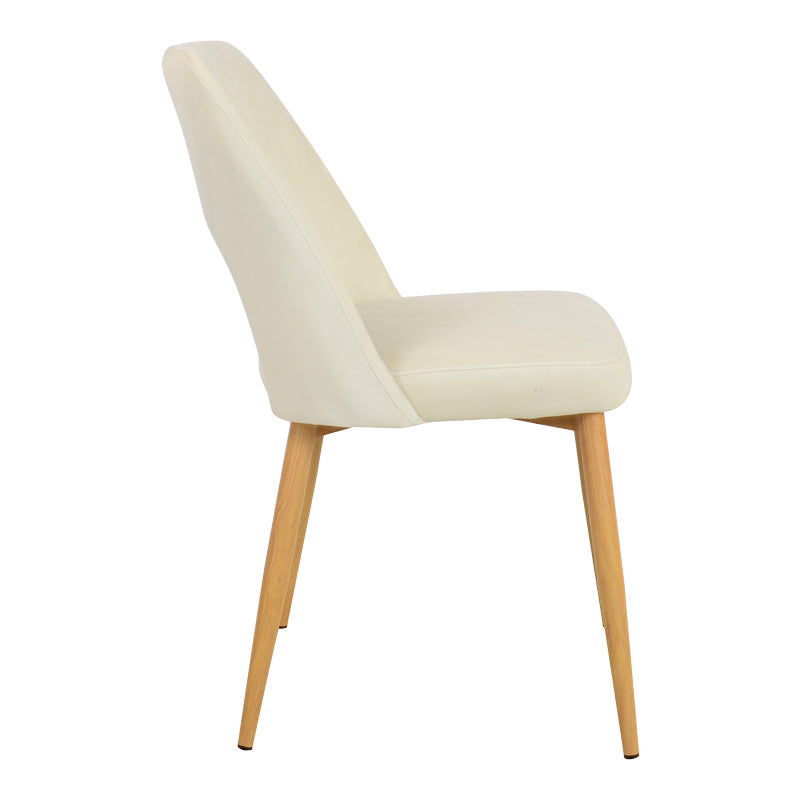 Scaun Murde, catifea si metal, 48x61x89 cm - Bej
