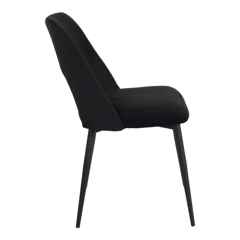 Scaun Murde, catifea si metal, 48x61x89 cm - Negru
