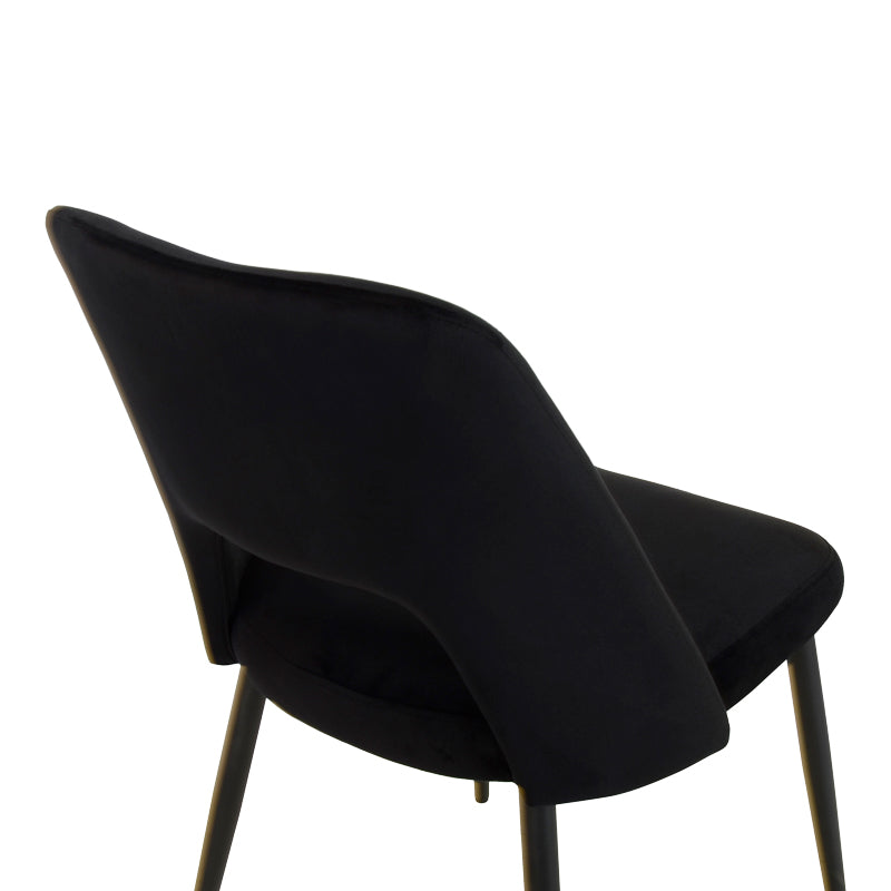 Scaun Murde, catifea si metal, 48x61x89 cm - Negru