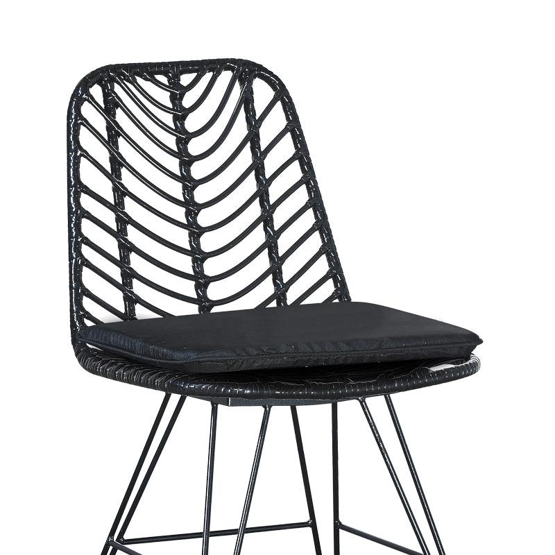 Scaun Naoki cu perna, Negru - Natural, 44x58x82 cm - Negru