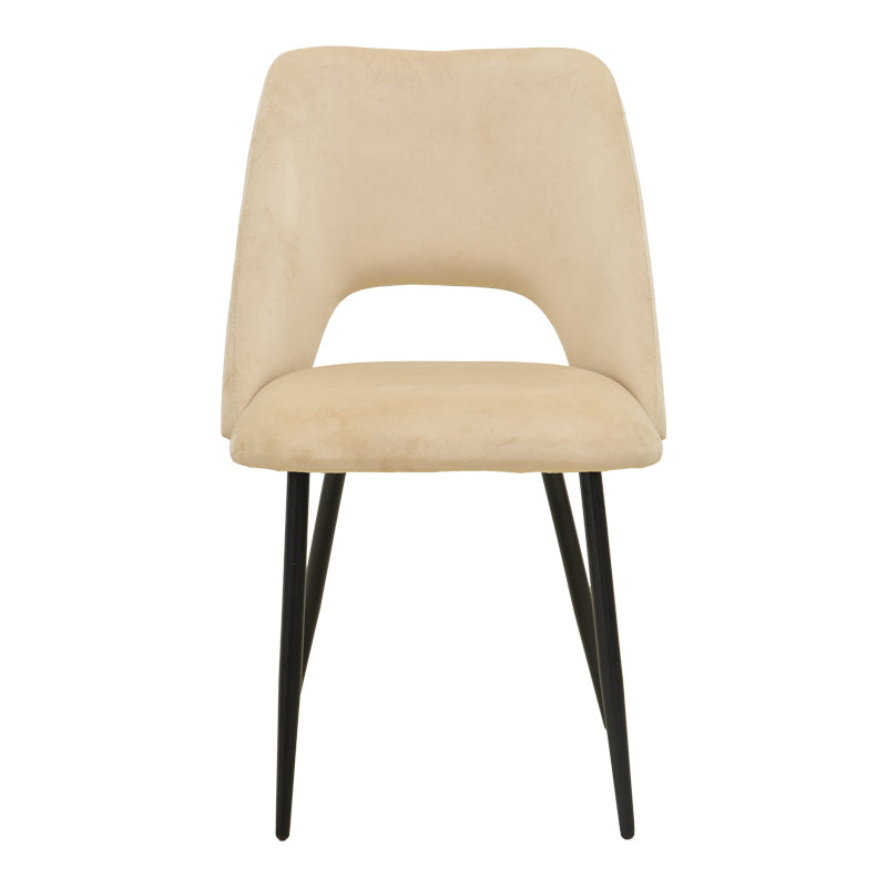 Scaun Nelda, picioare negre, catifea, Diverse culori, 44x58x82 cm - Bej | SKU: 428-000013 | Scaun Nelda, picioare negre, catifea, 44x58x82 cm, varianta Bej, produs pentru amenajarea locuinței, disponibil online în România la CasaMob