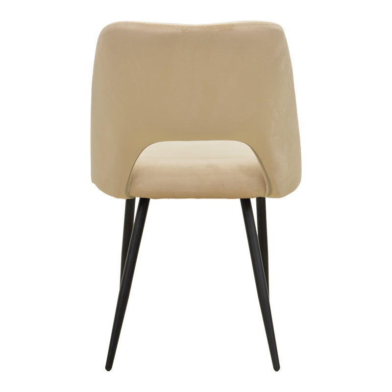 Scaun Nelda, picioare negre, catifea, Diverse culori, 44x58x82 cm - Bej | SKU: 428-000013 | Scaun Nelda, picioare negre, catifea, 44x58x82 cm, varianta Bej, produs pentru amenajarea locuinței, disponibil online în România la CasaMob