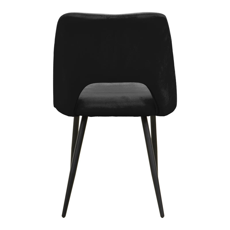 Scaun Nelda, picioare negre, catifea, Diverse culori, 44x58x82 cm - Negru | SKU: 428-000014 | Scaun Nelda, picioare negre, catifea, 44x58x82 cm, varianta Negru, produs pentru amenajarea locuinței, disponibil online în România la CasaMob