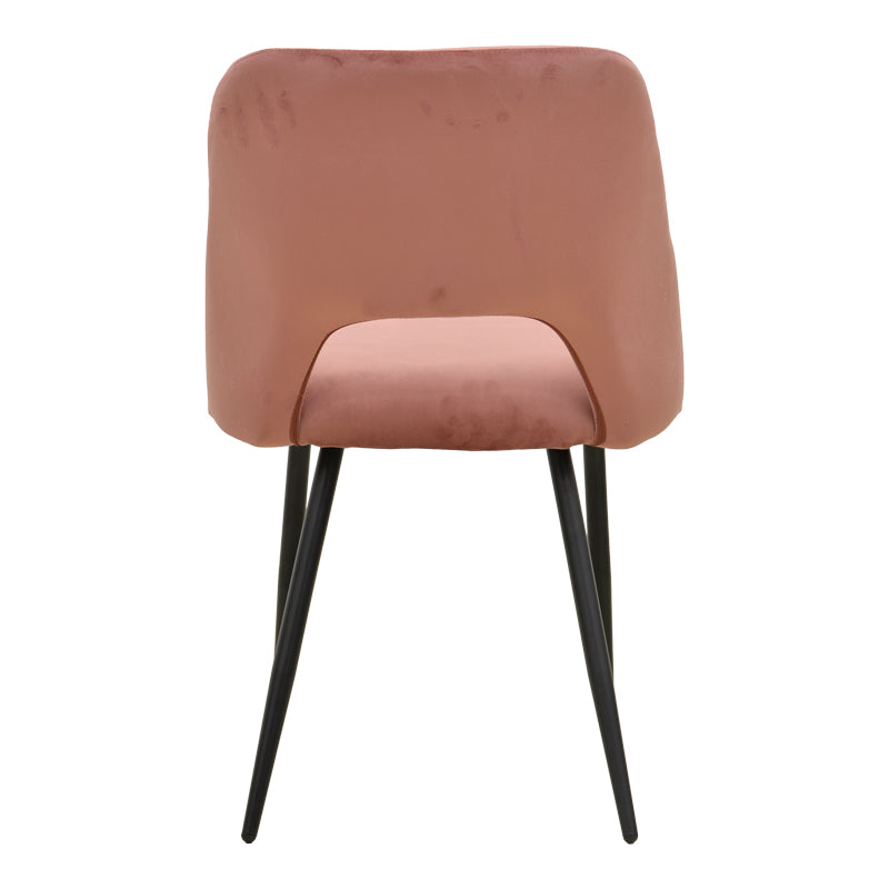 Scaun Nelda, picioare negre, catifea, Diverse culori, 44x58x82 cm - Roz | SKU: 428-000015 | Scaun Nelda, picioare negre, catifea, 44x58x82 cm, varianta Roz, produs pentru amenajarea locuinței, disponibil online în România la CasaMob