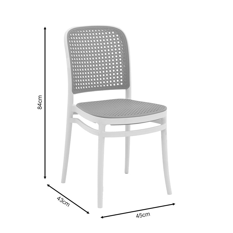 Scaun Nereus, Alb - Negru, 45x43x84 cm - Alb