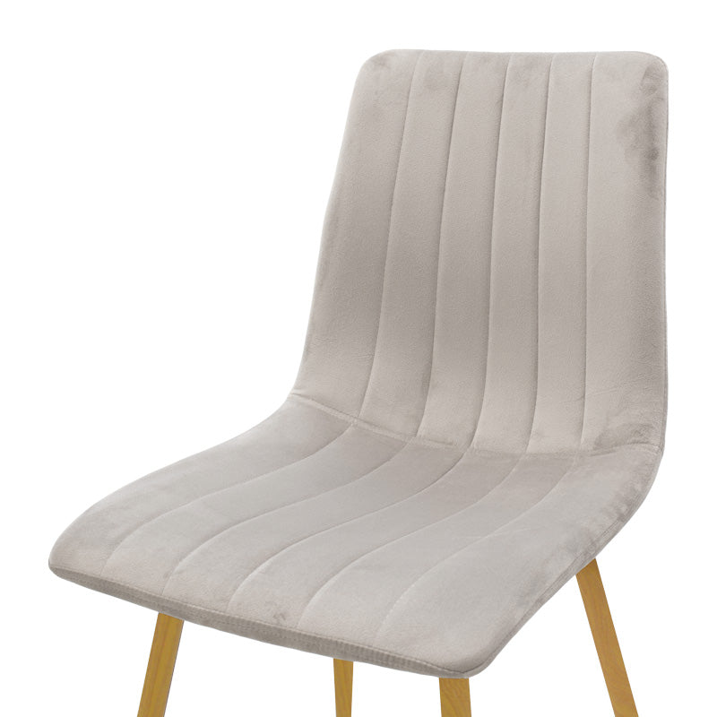 Scaun catifelat Noor, Velvet, Picioare, Gri - Verde, 44x53x86 cm - Gri