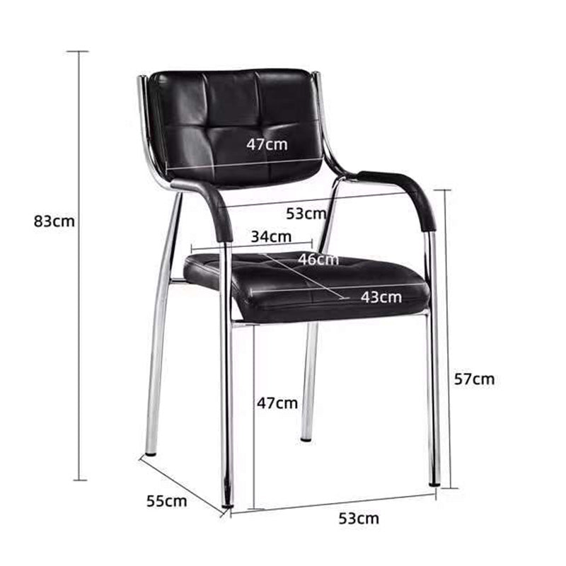 Scaun oaspete superposable Otlen pu-crom 47x45x87 cm, Alb - Negru, 45x47 cm - Alb