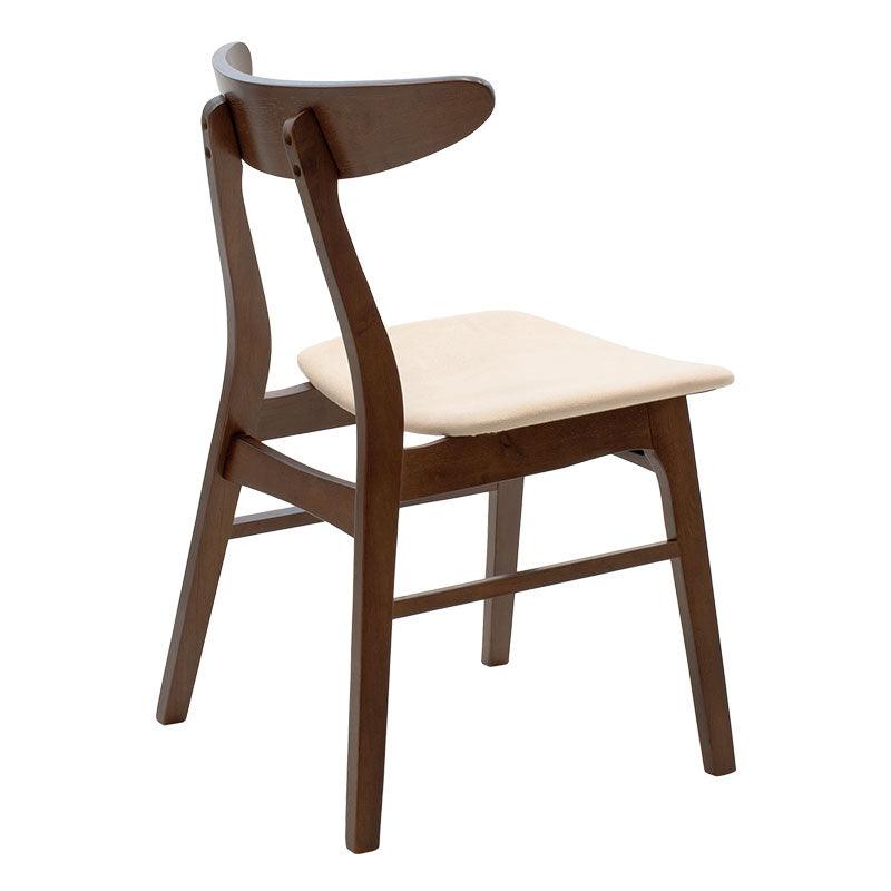 Scaun Orlean, Gri - Nuc, 53x49x78 cm - Nuc
