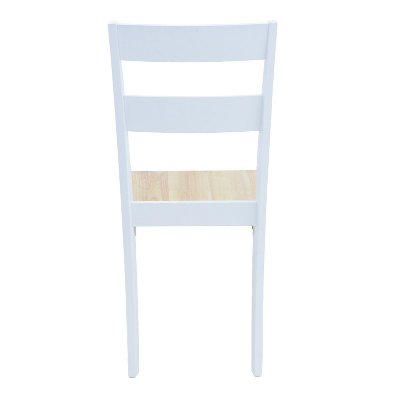 Scaun pentru sufragerie York, alb-Natural, lemn/piele eco, 39x47x89 cm