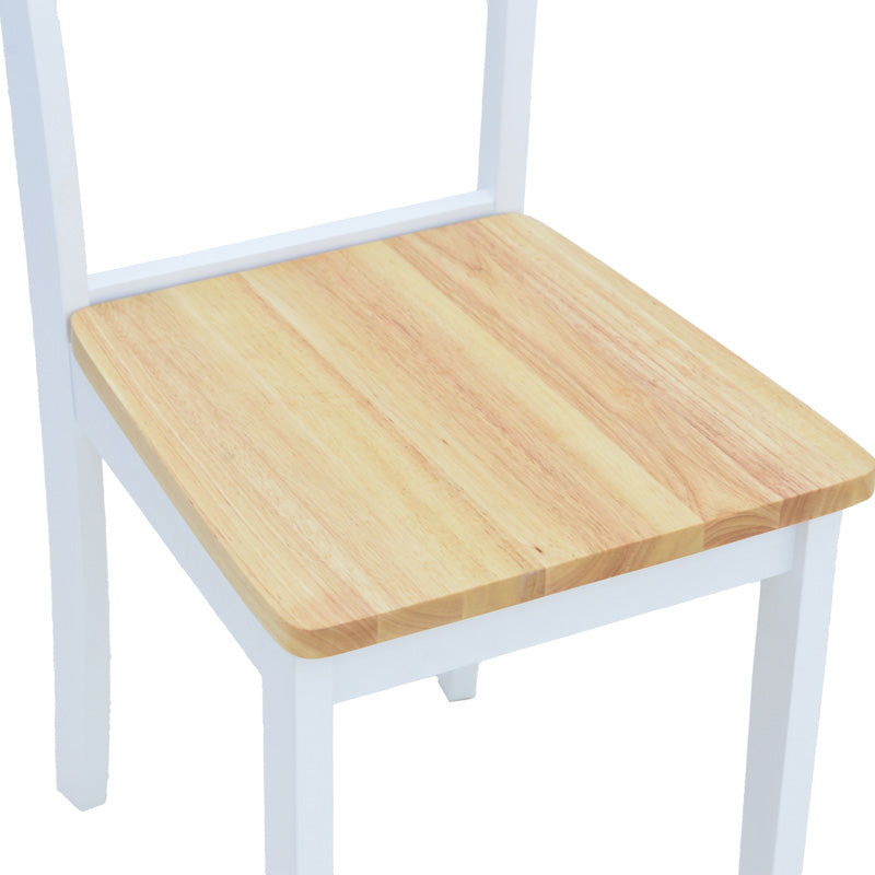 Scaun pentru sufragerie York, alb-Natural, lemn/piele eco, 39x47x89 cm