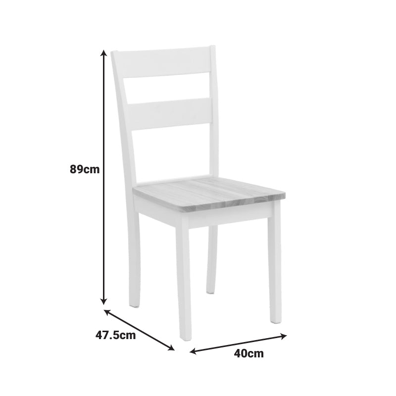 Scaun pentru sufragerie York, alb-Natural, lemn/piele eco, 39x47x89 cm