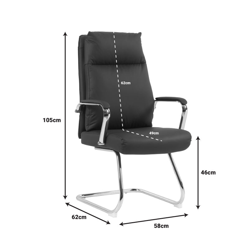 Scaun vizitator Siquel I, piele PU, 58x62x105 cm