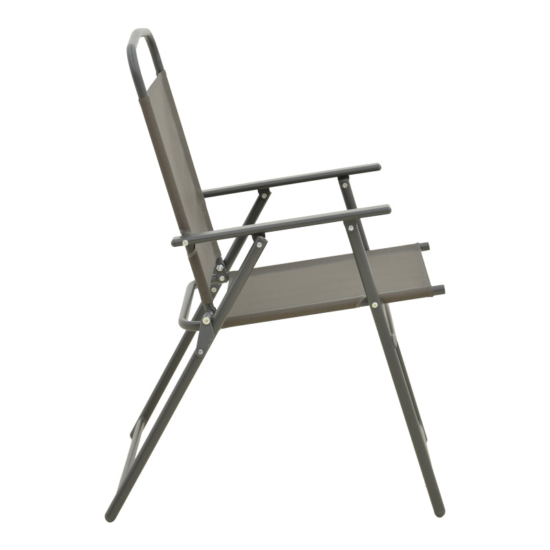 Scaun pliabil cu funcție de economisire a spațiului Vela, metal și textilenă, șampanie, Antracit, 53x58x90 cm