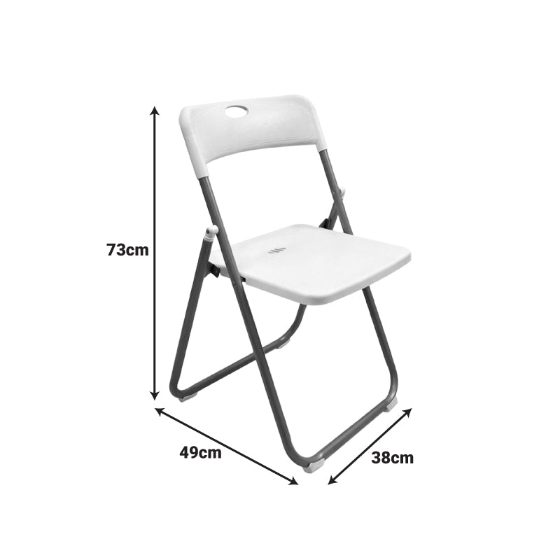 Scaun pliabil cu funcție Edison, Metal, Alb - Negru, 38x49x73 cm - Negru