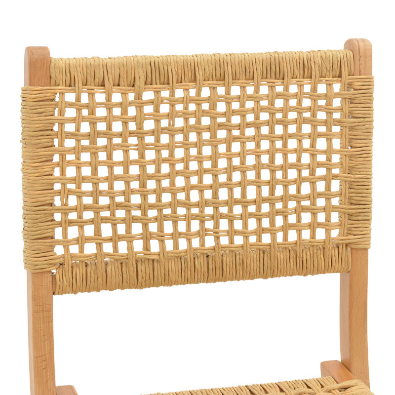 Scaun pliant Xianju lemn de fag si frânghie, Natural, 47x58x85 cm