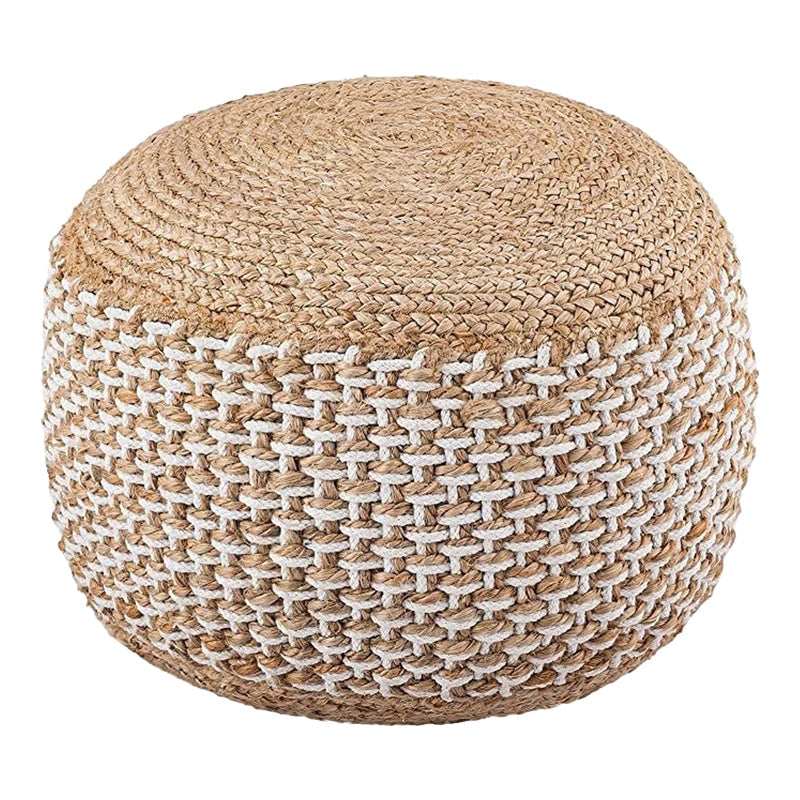 Scaun-pouf Bocca din iuta, Natural, D40x45 cm