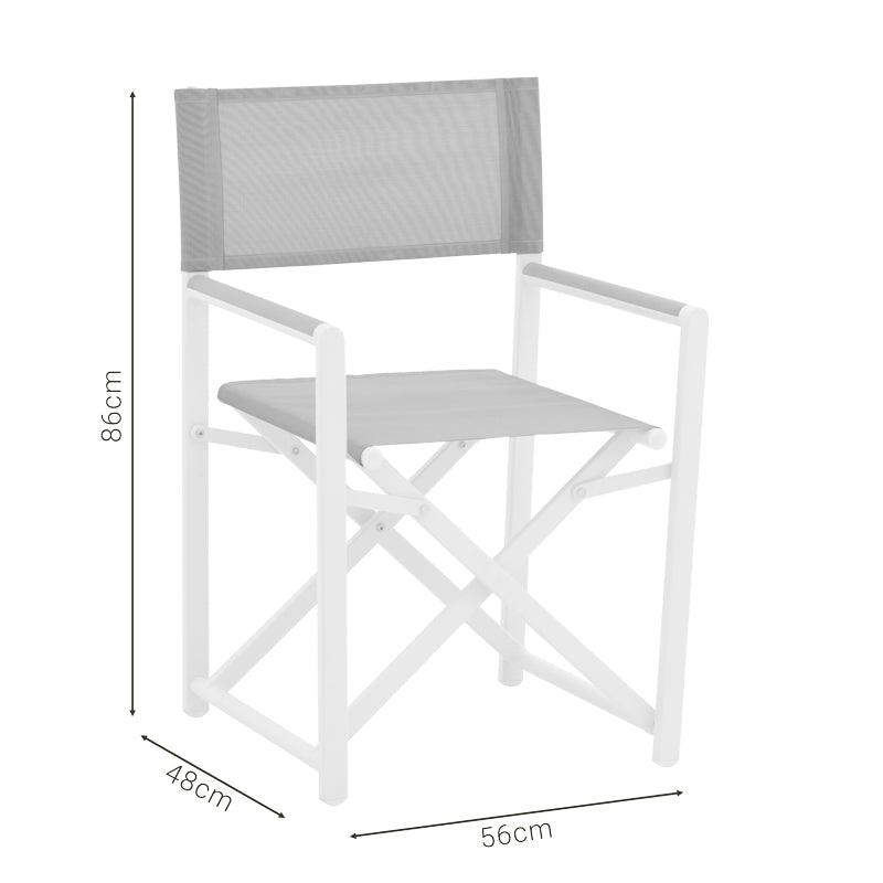 Scaun regizor Mabu, Alb - Gri inchis, 56x48x86 cm - Alb