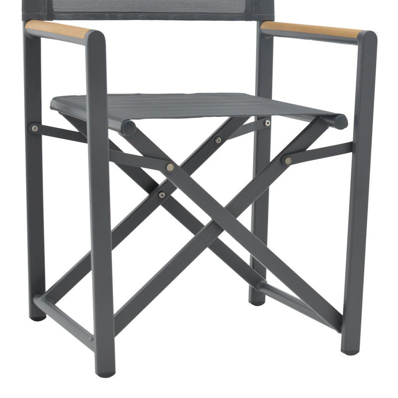 Scaun regizor Mabu, Alb - Gri inchis, 56x48x86 cm - Gri inchis