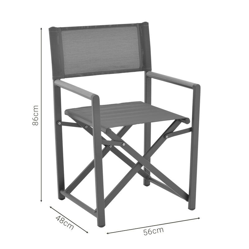 Scaun regizor Mabu, Alb - Gri inchis, 56x48x86 cm - Gri inchis