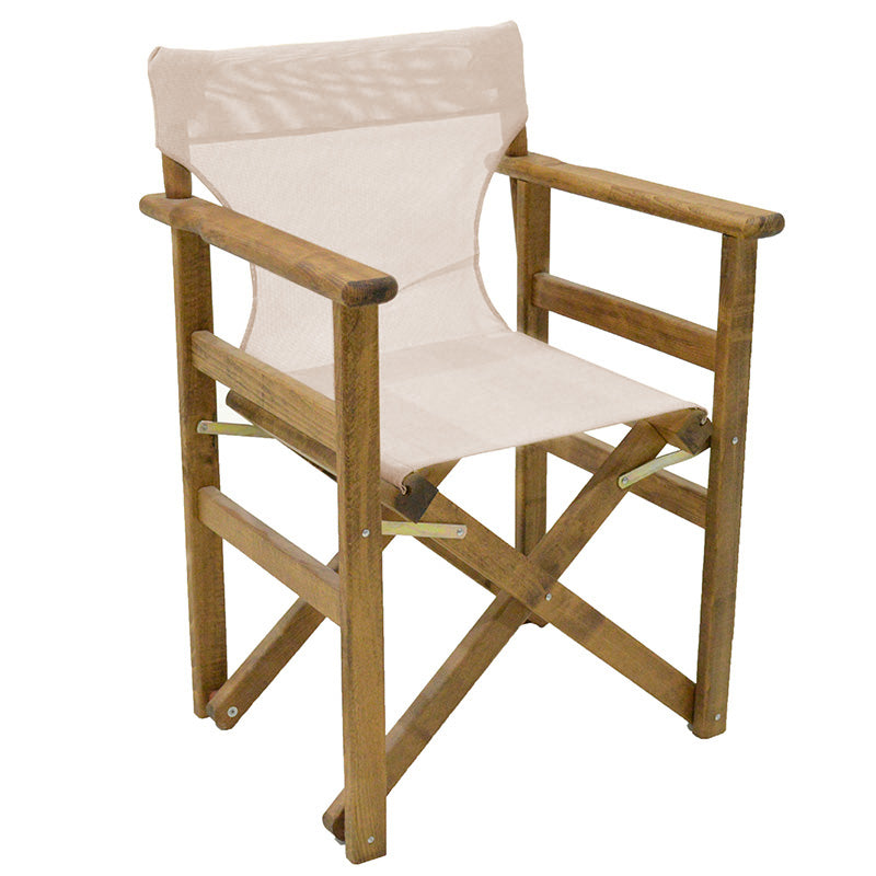 Scaun regizor Retto, Lemn Masiv de Fag cu Finisaj, Nuc Gri-Bej, 61x51x86 cm