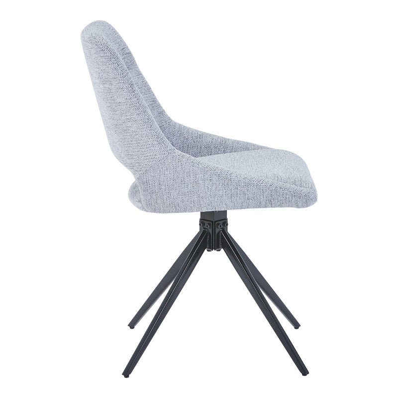 Scaun rotativ Luciano I, Textil, Gri, 52x54x85 cm
