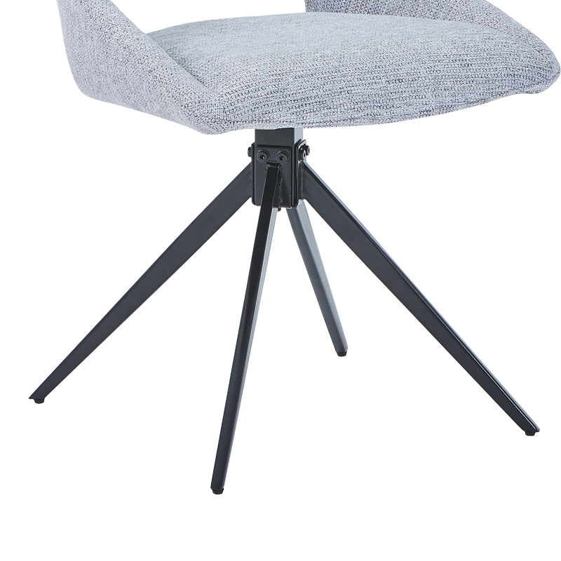 Scaun rotativ Luciano I, Textil, Gri, 52x54x85 cm