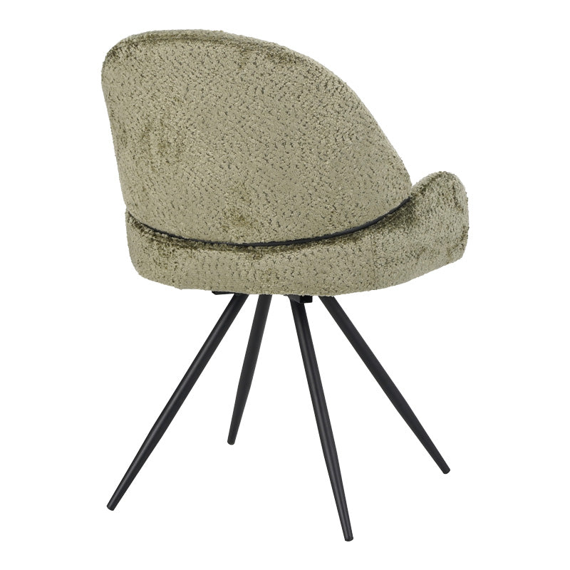 Scaun rotativ Morea, boucle si metal, 68x66x82 cm - Menta