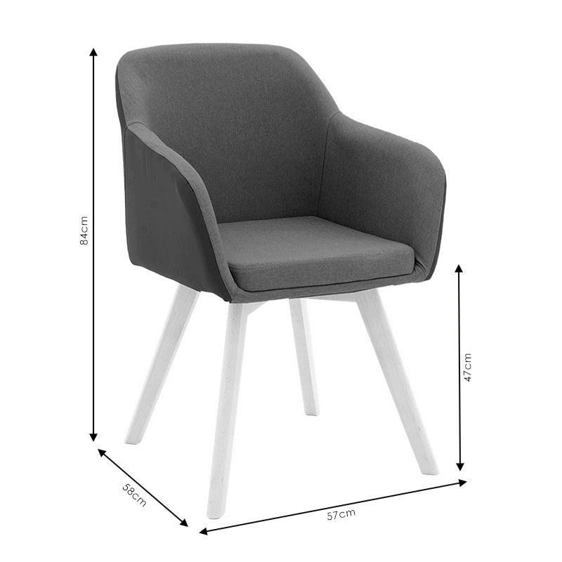 Scaun Safira, Bej - Negru, 57x58x84 cm - Bej