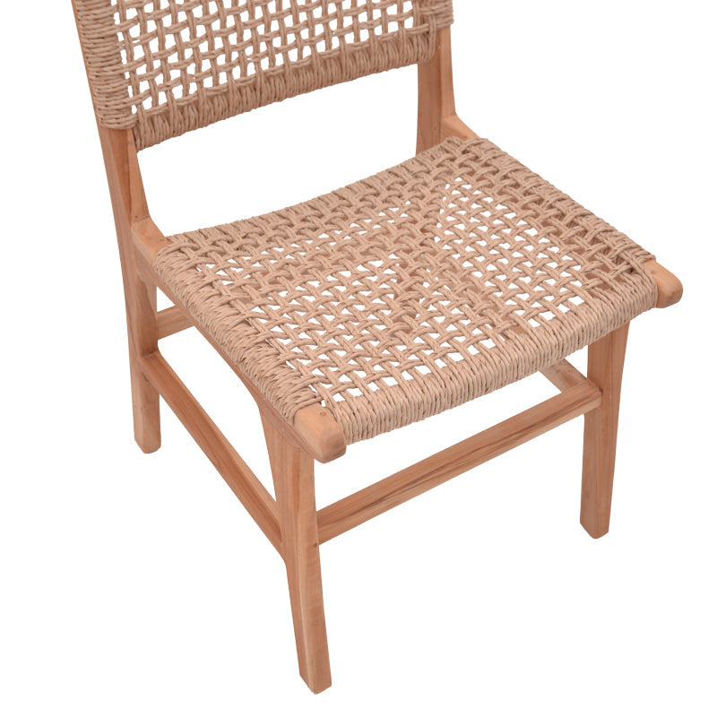 Scaun Sponze schelet din lemn de tec si frânghie pe Natural, 50x58x85 cm