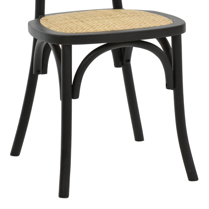 Scaun stivuibil Zoel lemn de fag negru-ratan, Natural, 45x52x82 cm