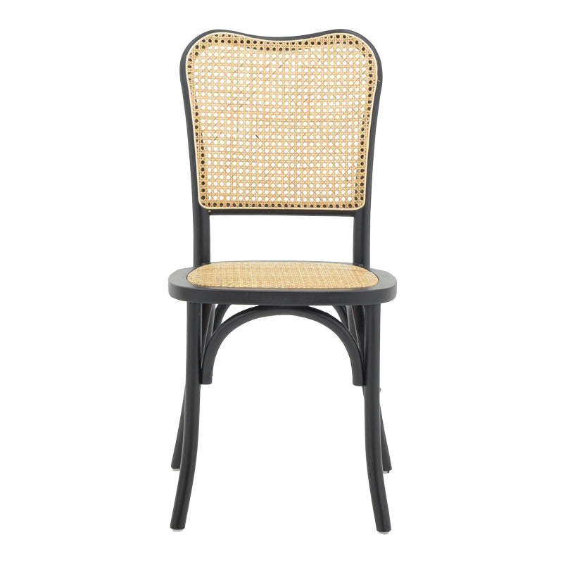 Scaun stivuibil Zozele ratan Natural pe-negru toon lemn, 45x51x88 cm