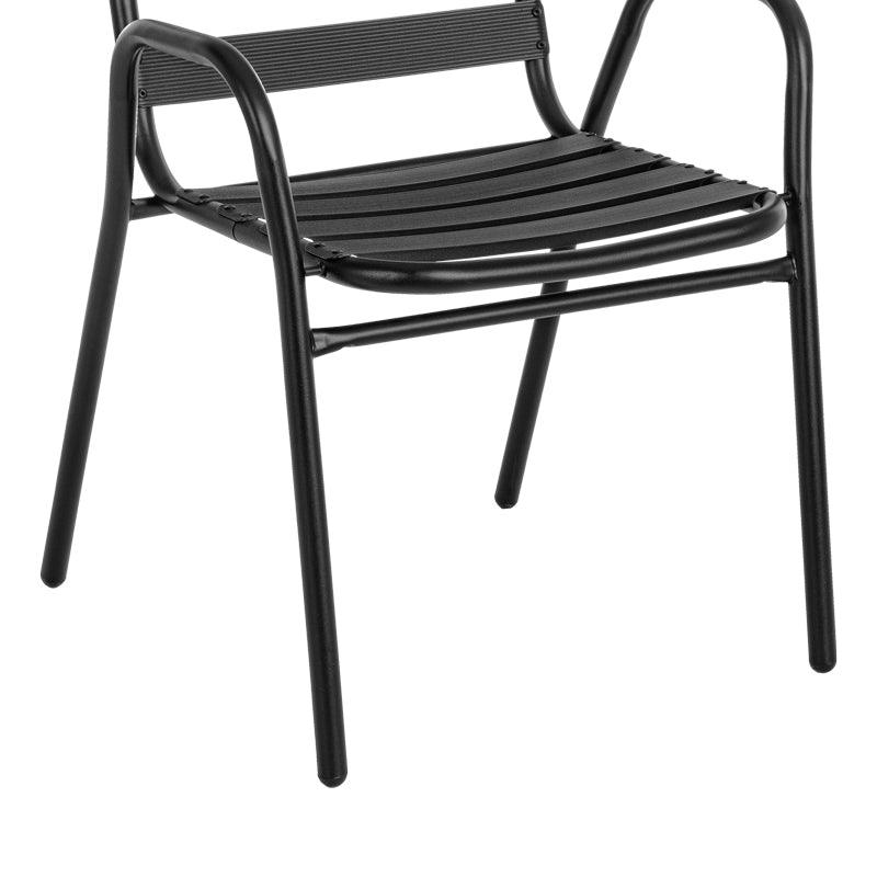 Scaun exterior Sussie, metal si aluminiu, 45x62x76 cm - Negru