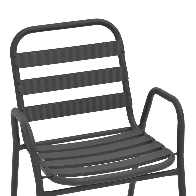 Scaun exterior Sussie, metal si aluminiu, 45x62x76 cm - Gri