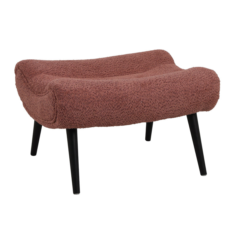 Scaun taburet - taburet cu suport texturat roz pudra, 68x58x40 cm