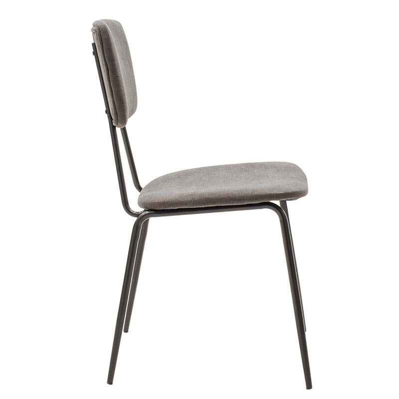Scaun Tania, stofa si metal, 43x53x84 cm - Gri