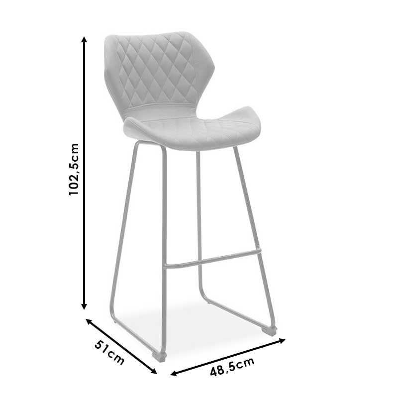 Scaun Theo metalic, 51x48x103 cm