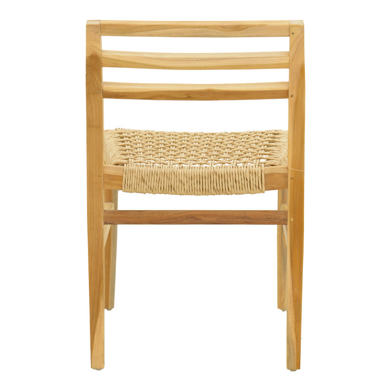 Scaun Tuga, lemn teak, împletitură PE, Natur, 50x58x86 cm