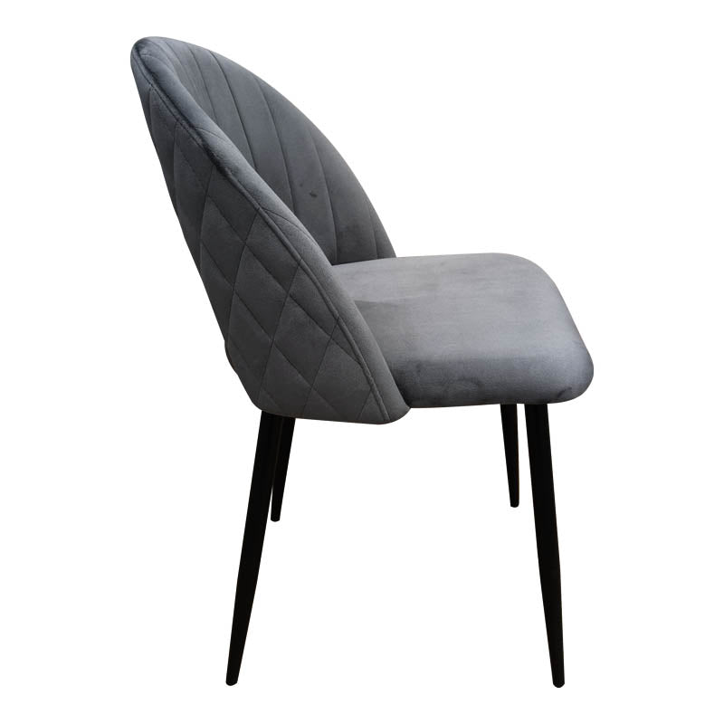Scaun Lovingo, catifea si metal, 50x47x85 cm - Antracit