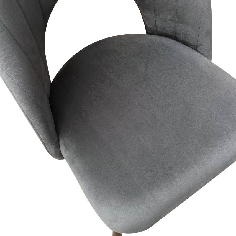 Scaun Lovingo, catifea si metal, 50x47x85 cm - Antracit