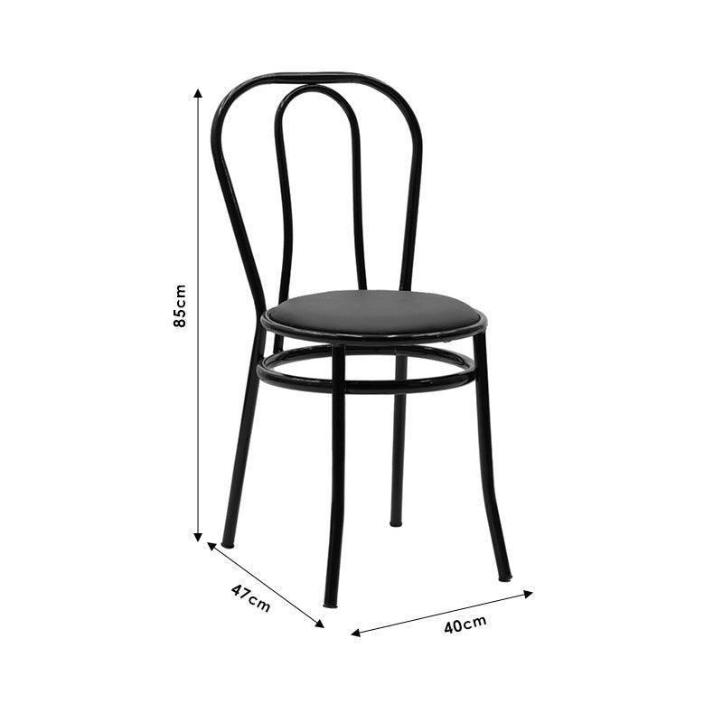 Scaun Vienna, metal, Negru, 47x40x85 cm
