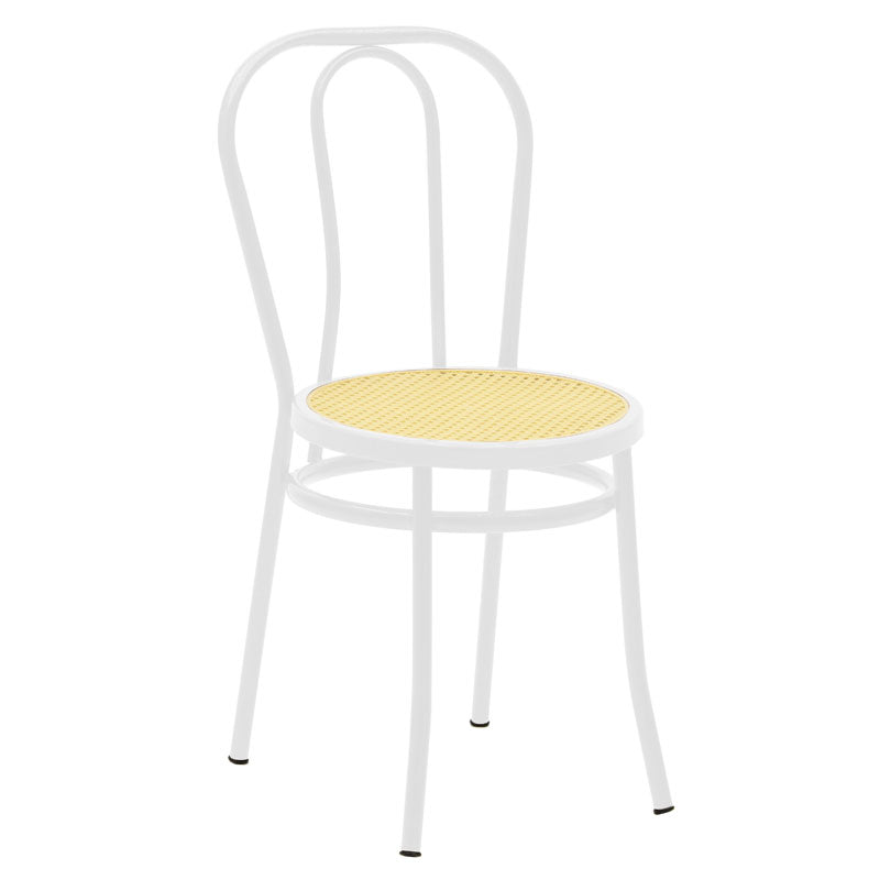Scaun Vienna rattan metal, Alb - Bej, 100x200 cm - Scaun Vienna rattan metal, Alb - Bej, 100x200 cm - 243-000026