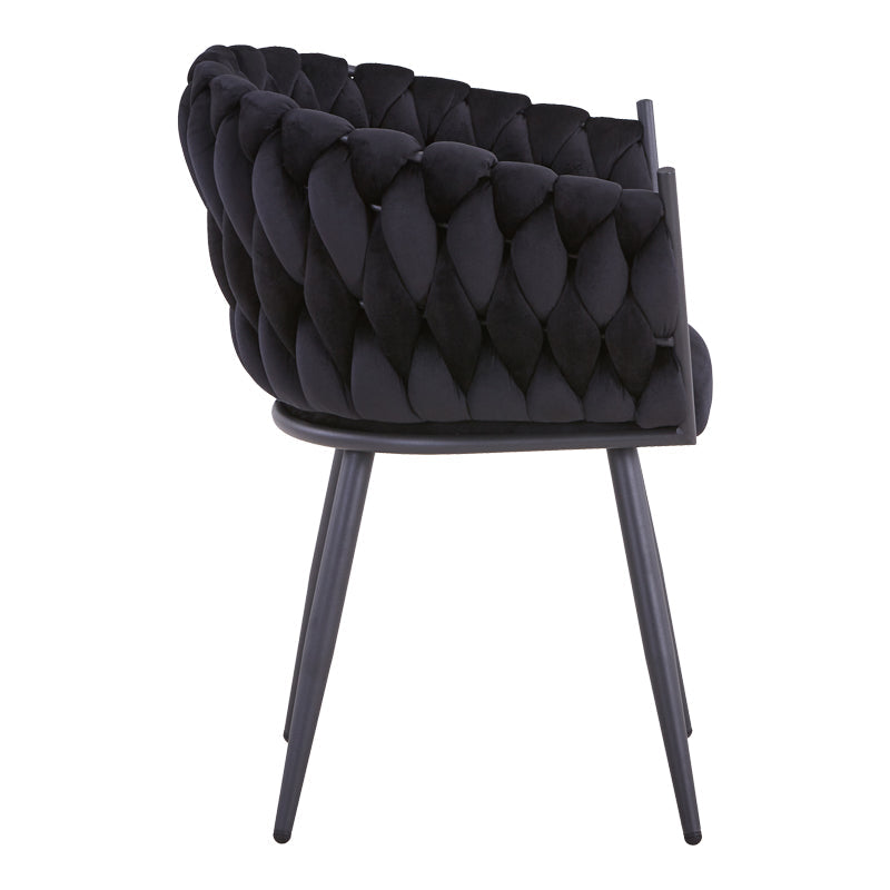 Scaun Vivian catifea, Diverse culori, 61x55x80 cm - Negru